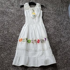 Mexican artisinal white dress